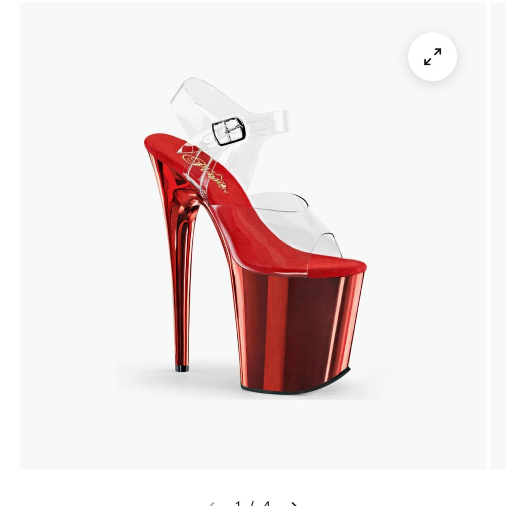 PLEASER Flamingo-808 Clear Strap Red Mirror